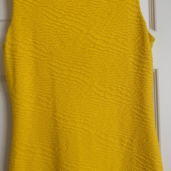 Yellow Calvin Klein Size 4 stretchy Sheath Dress - Picture 3 of 6